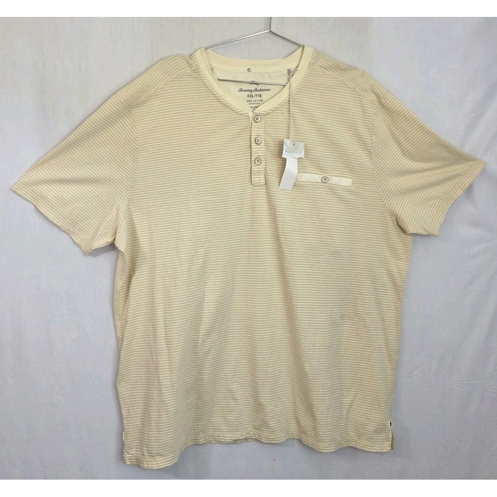 Tommy Bahama Men's Tidelands Henley Short-Sleeve Shirt Tan XXL
